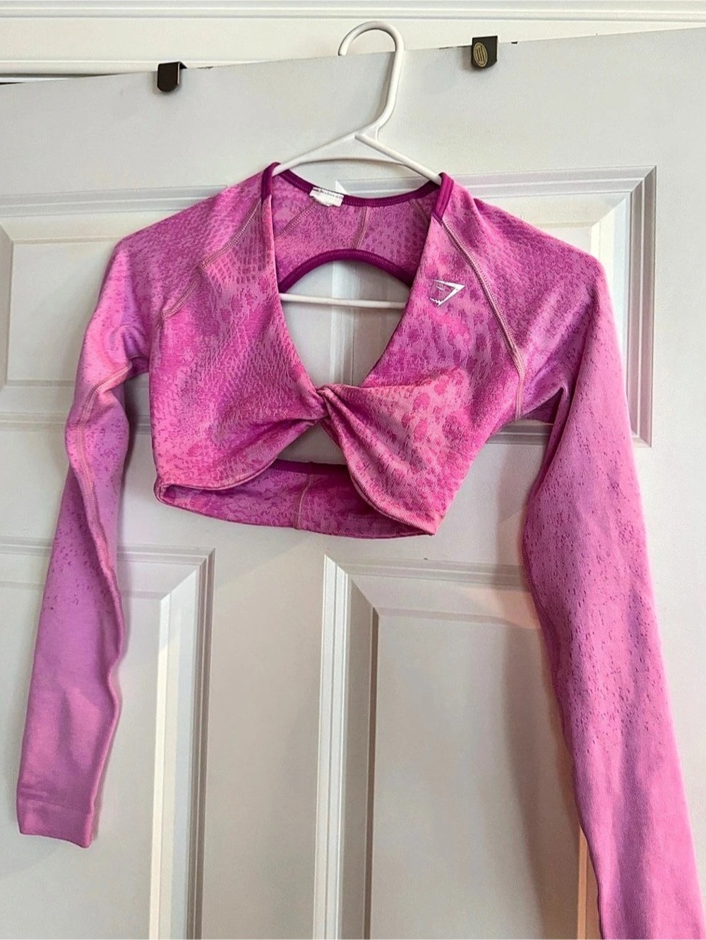 Gymshark Adapt Animal Long Sleeve Crop Top Pink